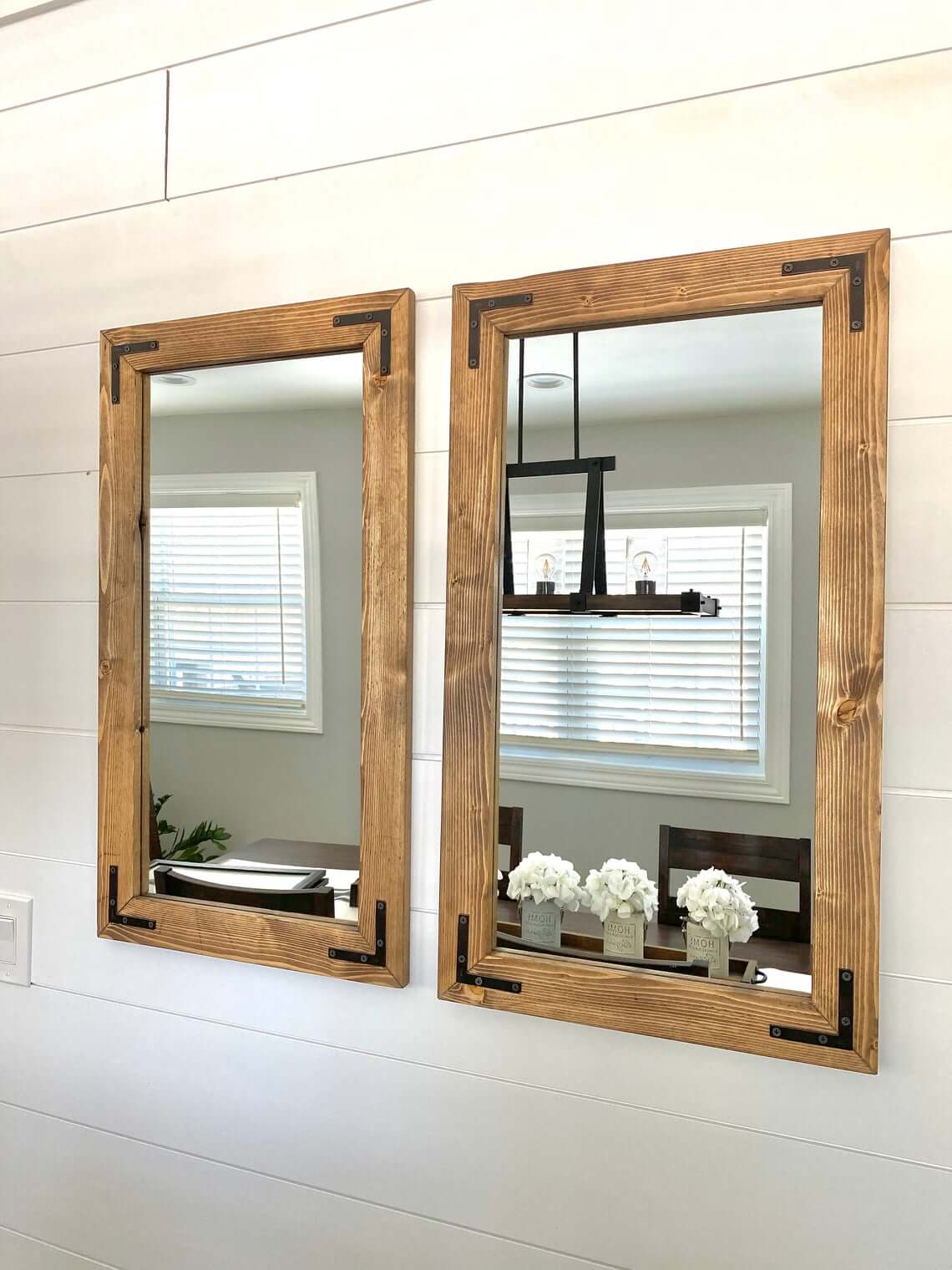 Double Your Fun Wood Farmhouse Mirror Duo