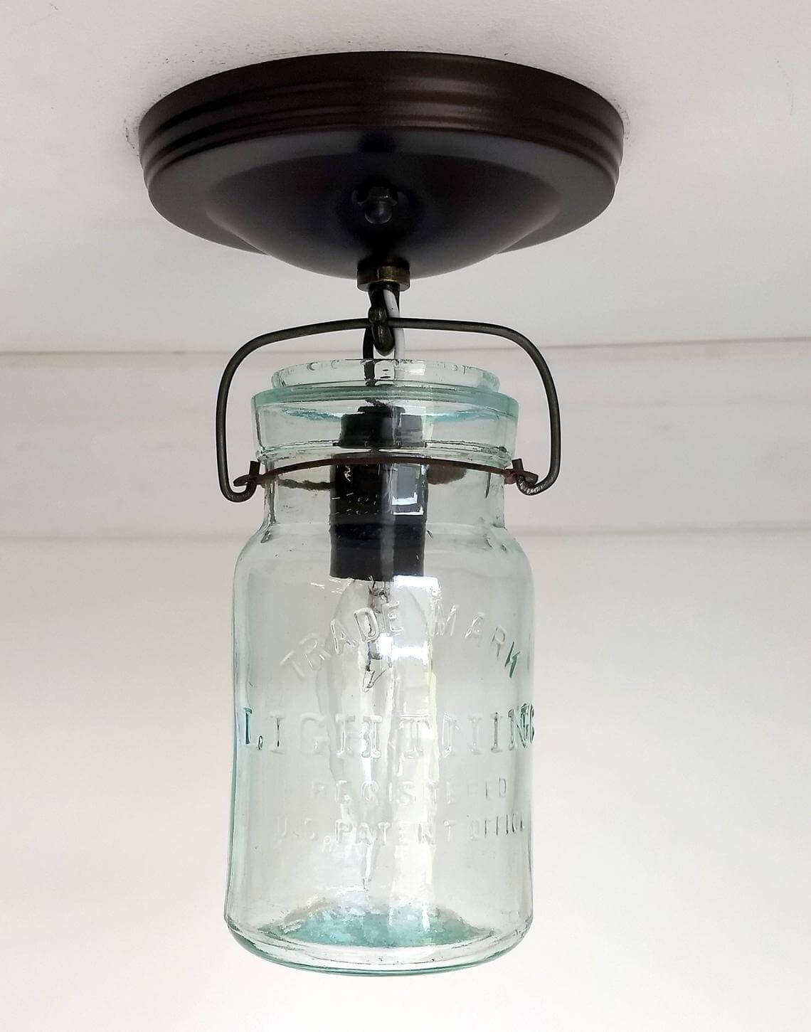 Lampa sufitowa Mason Jar w stylu vintage