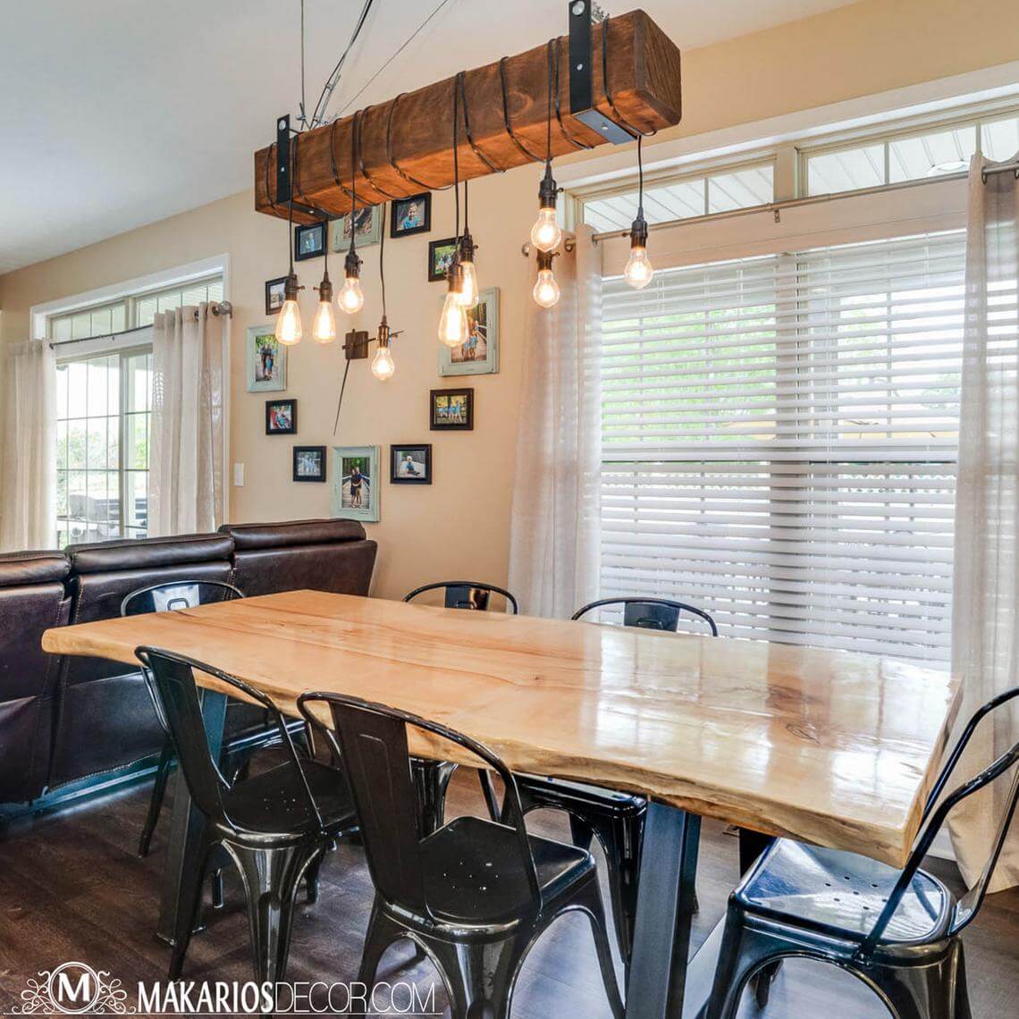 lighting above farmhouse table