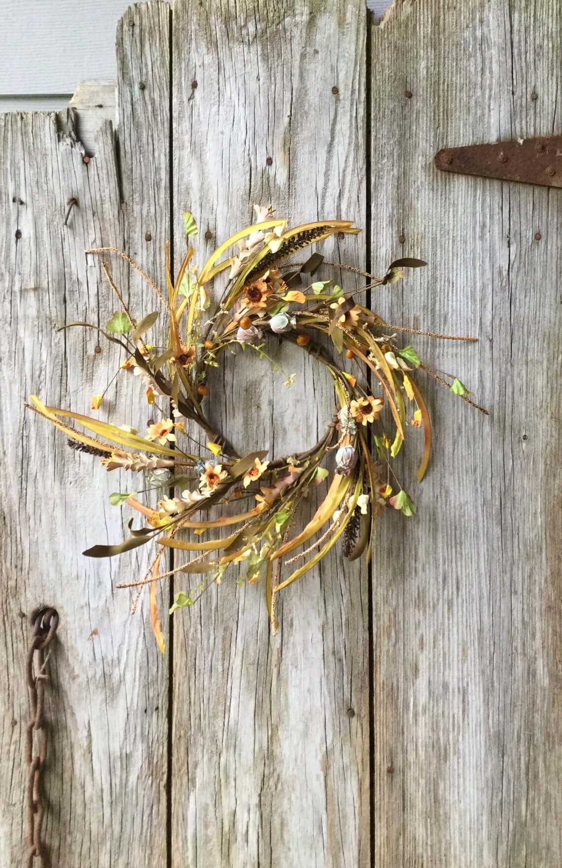 Gorgeous Leaves and Grains Harvest Swirl Wreath
