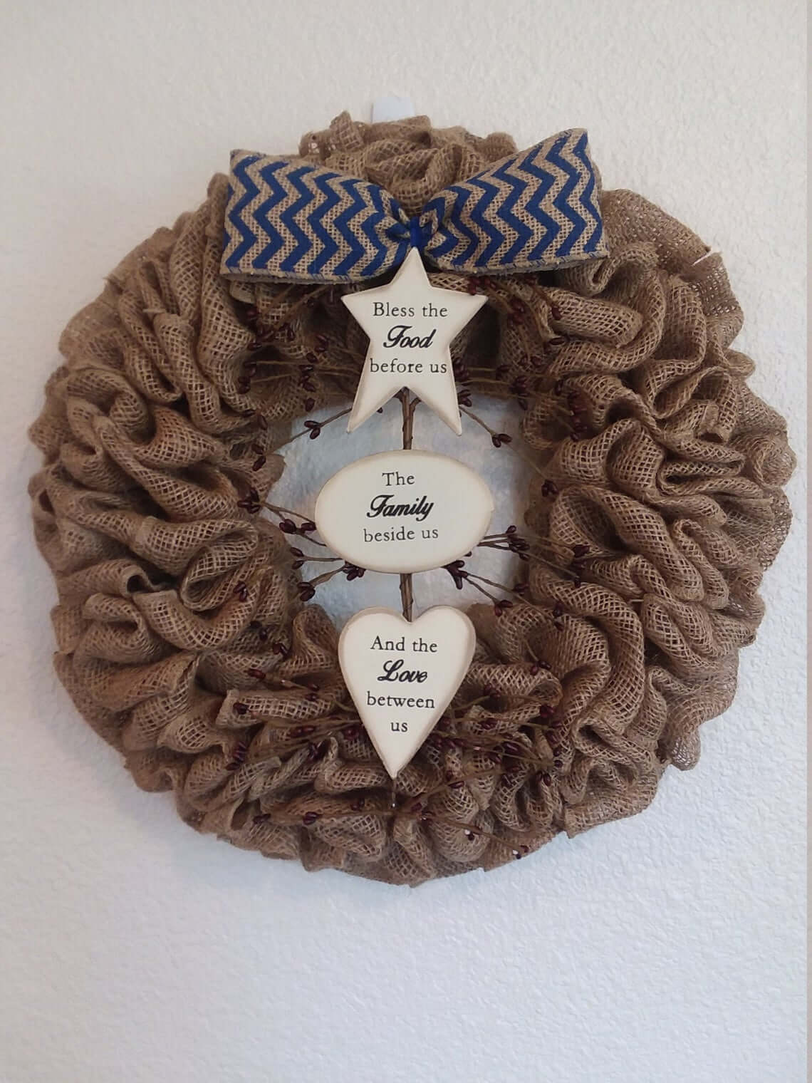 Bountiful Burlap Blessings Family Prayer Wreath