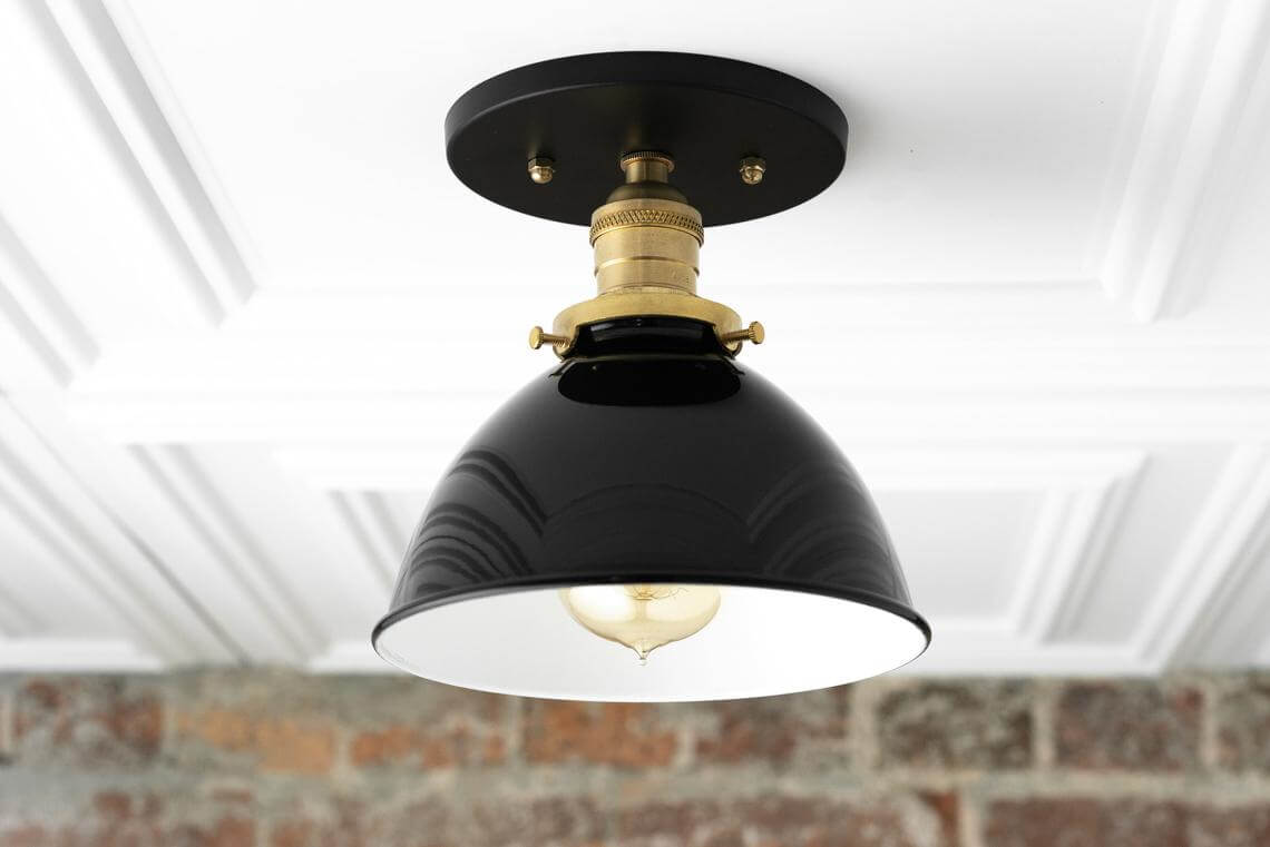 Lampada da soffitto nera rustica