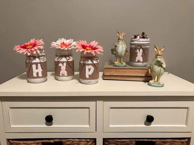 “Hop” Easter Mason Bunny Jar