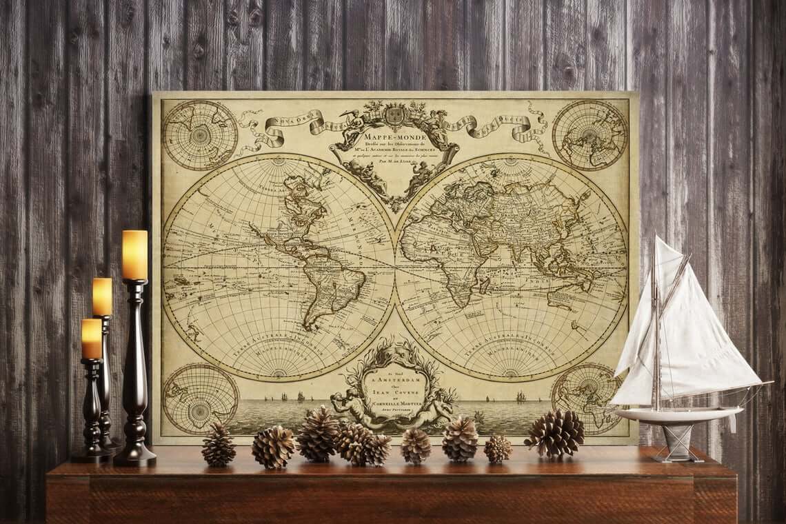 Antique Guillaume de L’Isle World Map