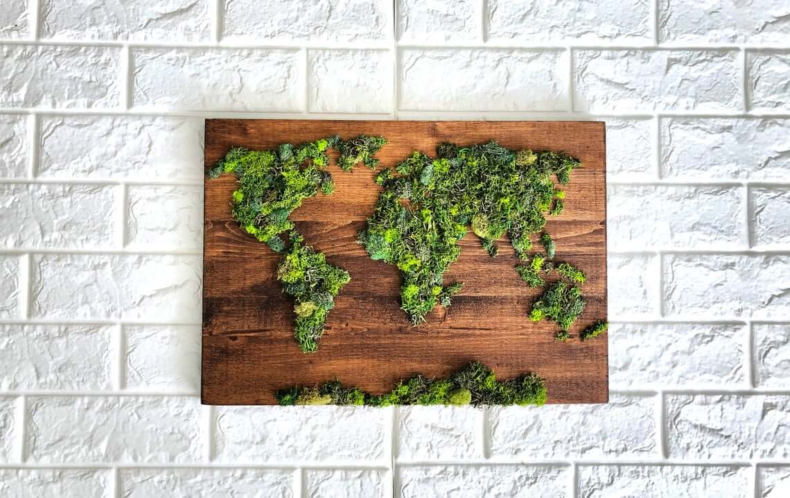 Beautiful Map Moss Wall Decor