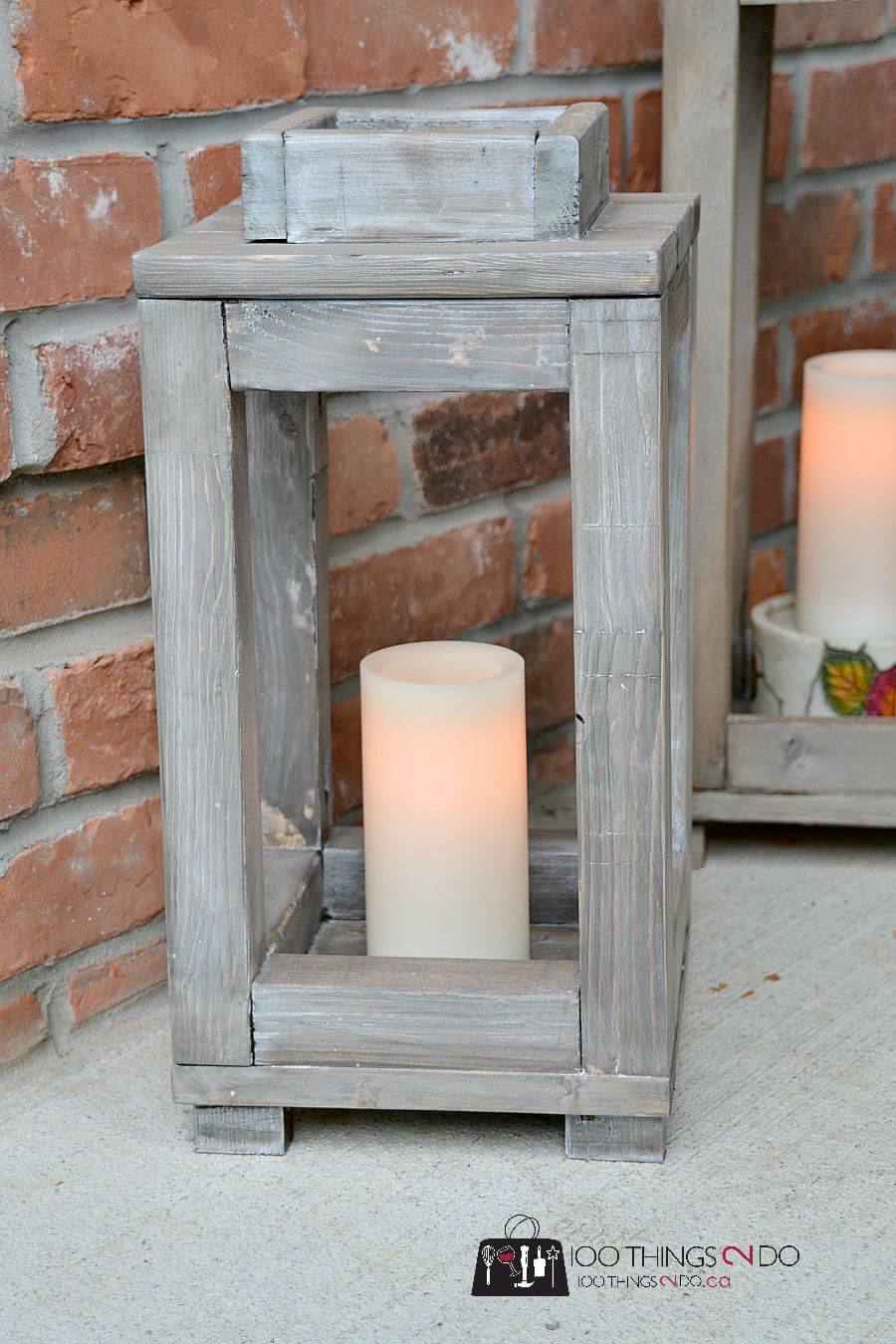 Rustic Style Wooden Outdoor Lantern