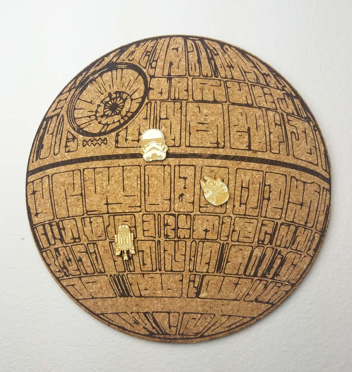 Intricate Star Wars Deathstar Cork Board
