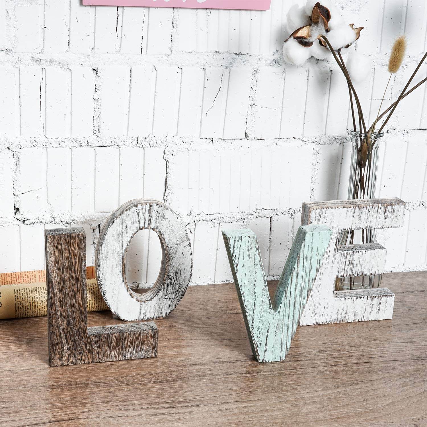 Freestanding Farmhouse Style LOVE Wooden Lettering