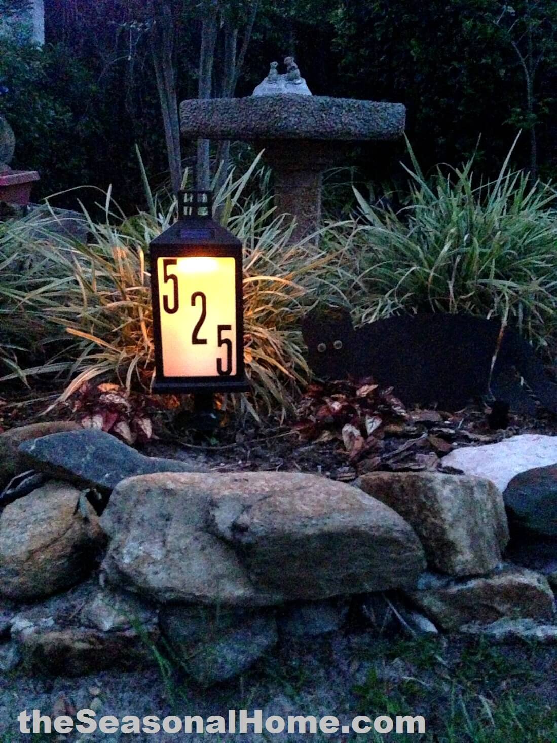 Illuminated House Number Garden Lantern