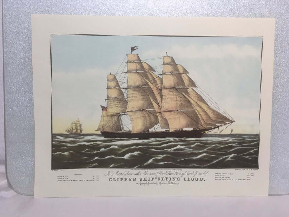 Vintage Ocean Clipper Ship Poster