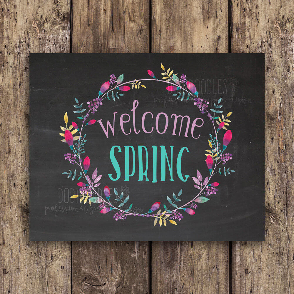Colorful Welcome Spring Digital Download