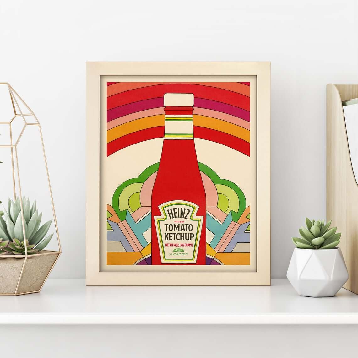 Colorful Bauhaus-Style 1960s Heinz Ketchup Poster