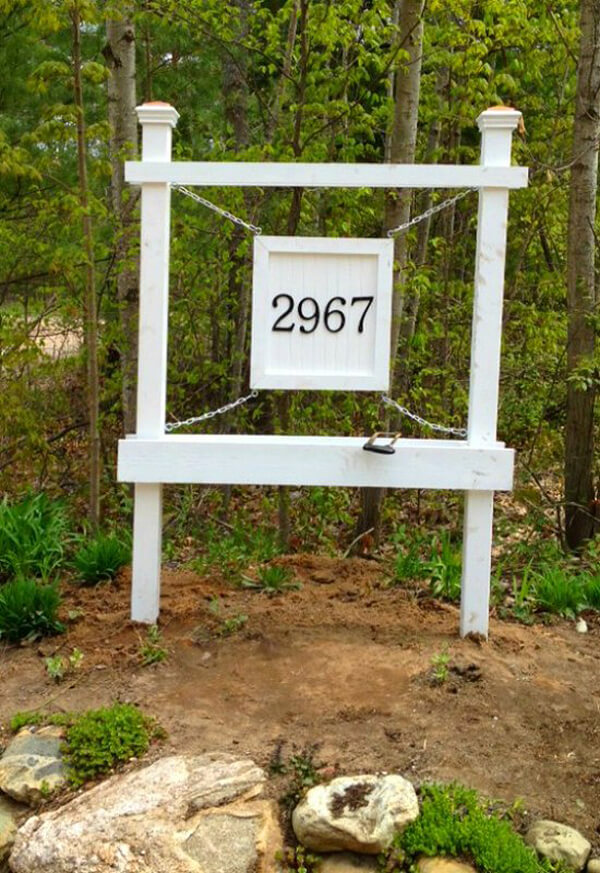 Large Hanging House Number Sign