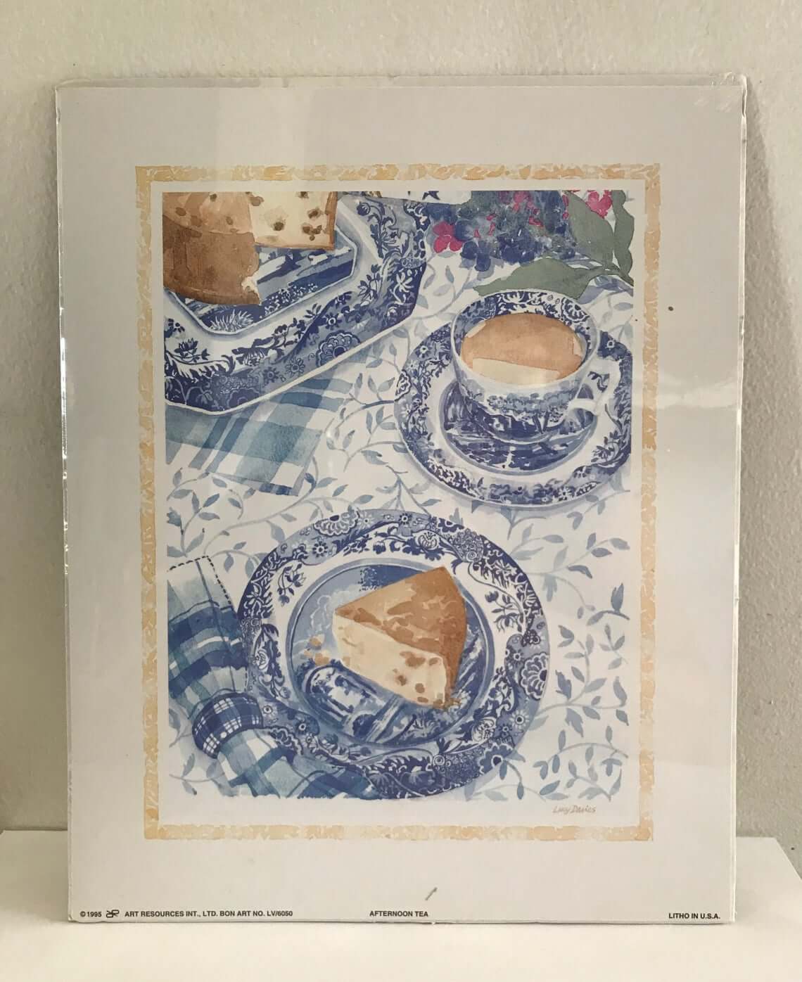 Vintage British Tea Time Watercolor Print