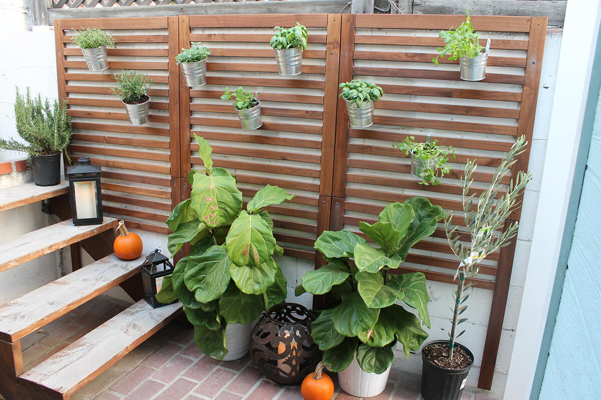 Vertical Wooden Slat Garden for Patio