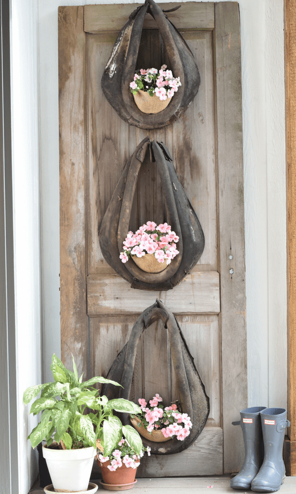 Trio of Leather Mule Collar Planters