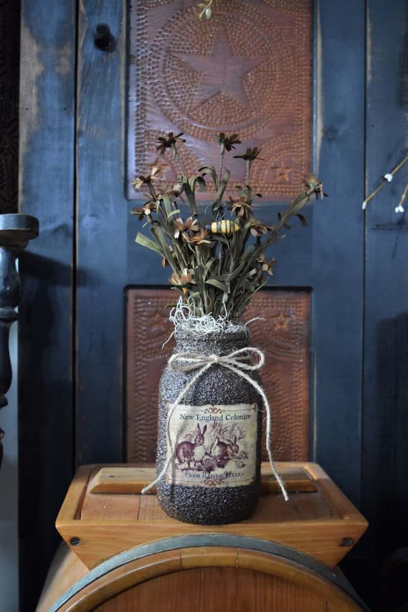 Vintage Easter Mason Jar Floral Arrangement