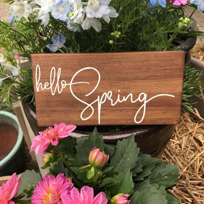 Simply Stated Wooden Spring Sign Decor
