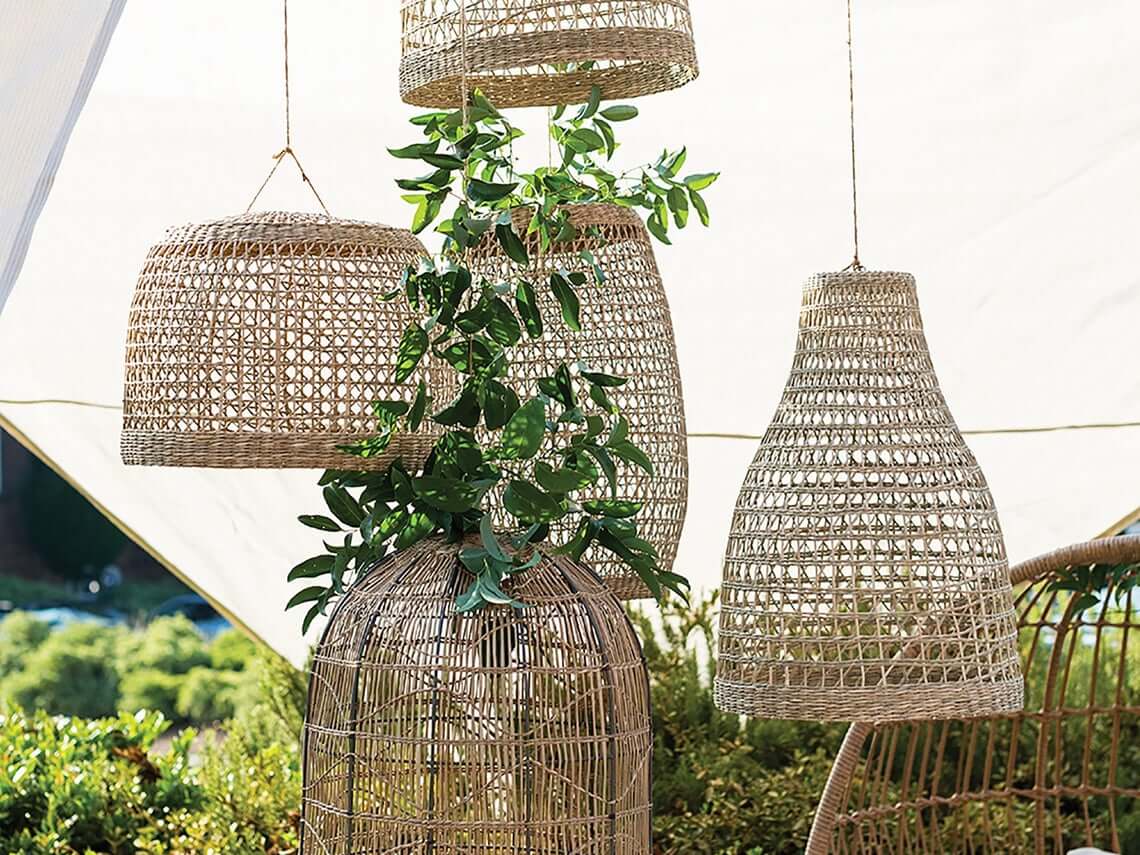 Airy Netted Woven Seagrass Lamp Shades