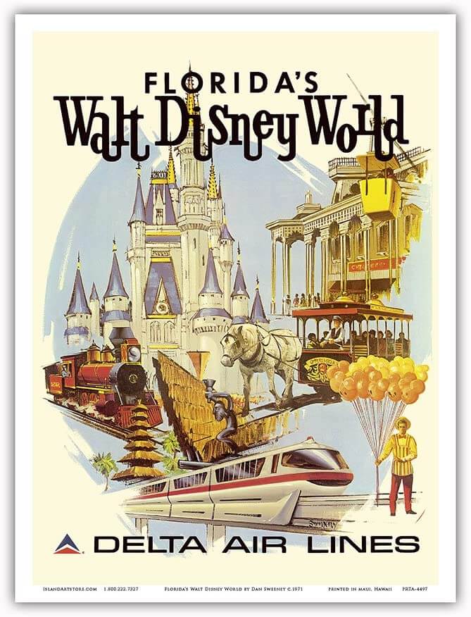 Walt Disney World Vintage Illustration