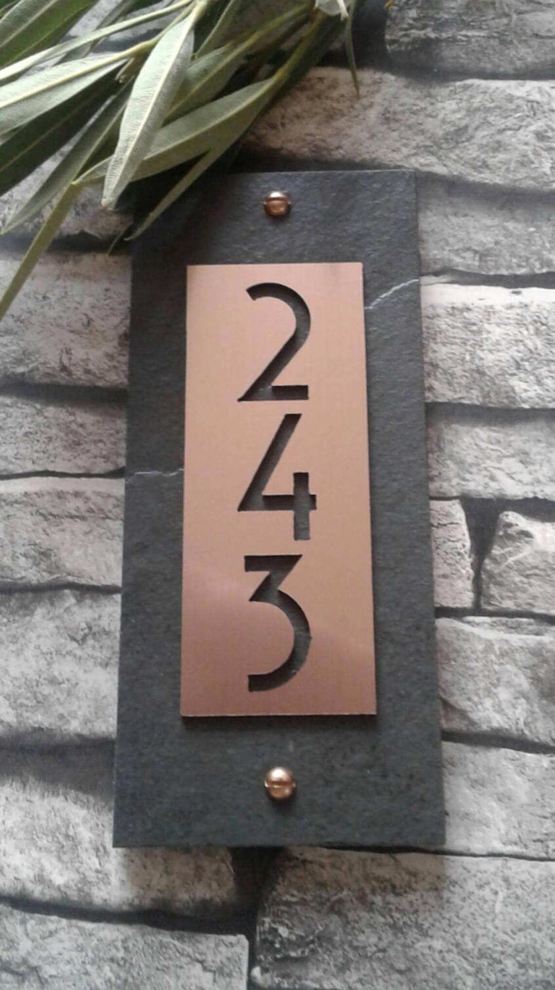 Engraved Metal Address Number Sign