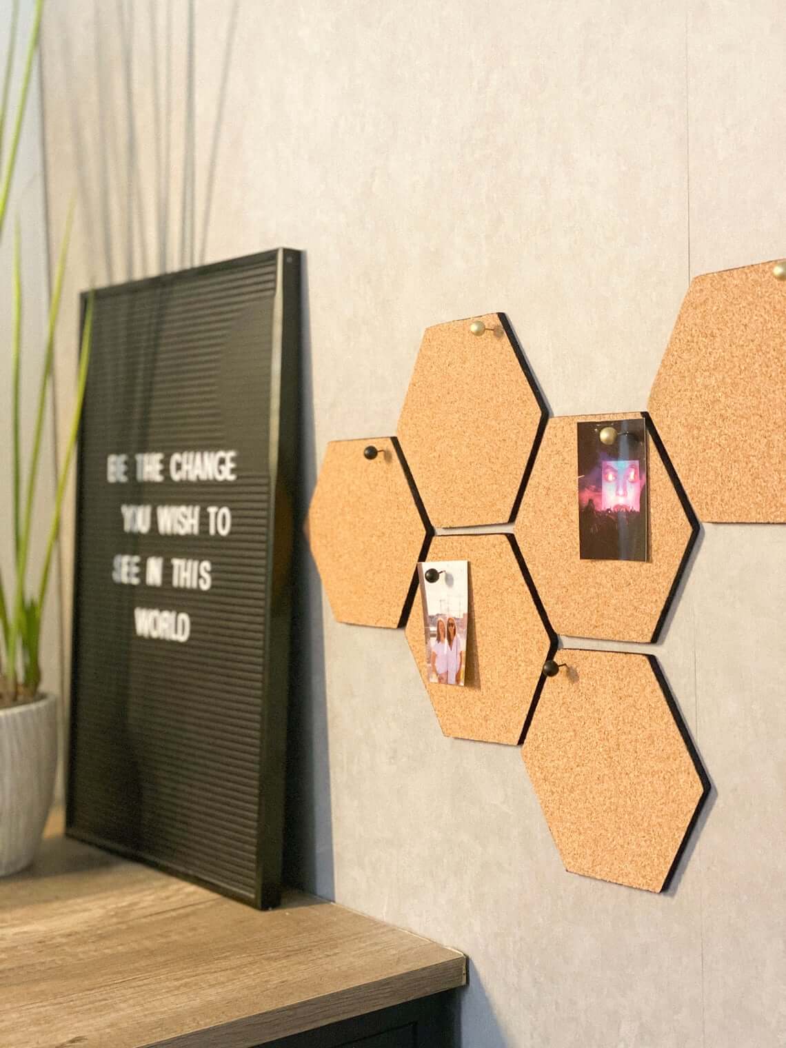 Honeycomb Stylized Cork Bulletin Board
