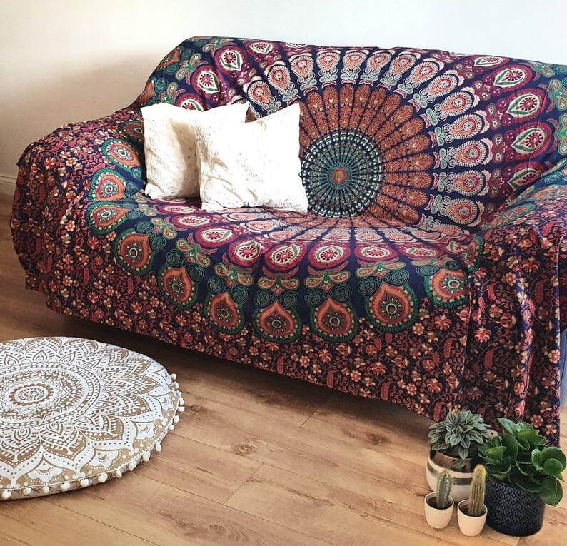 Indian Mandala Boho Sofa Throw Homebnc