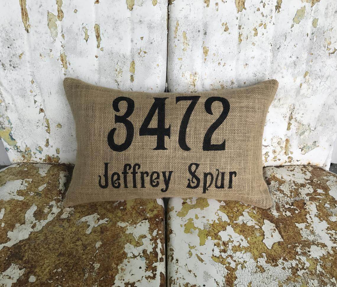 Cute Personalized House Number Pillow