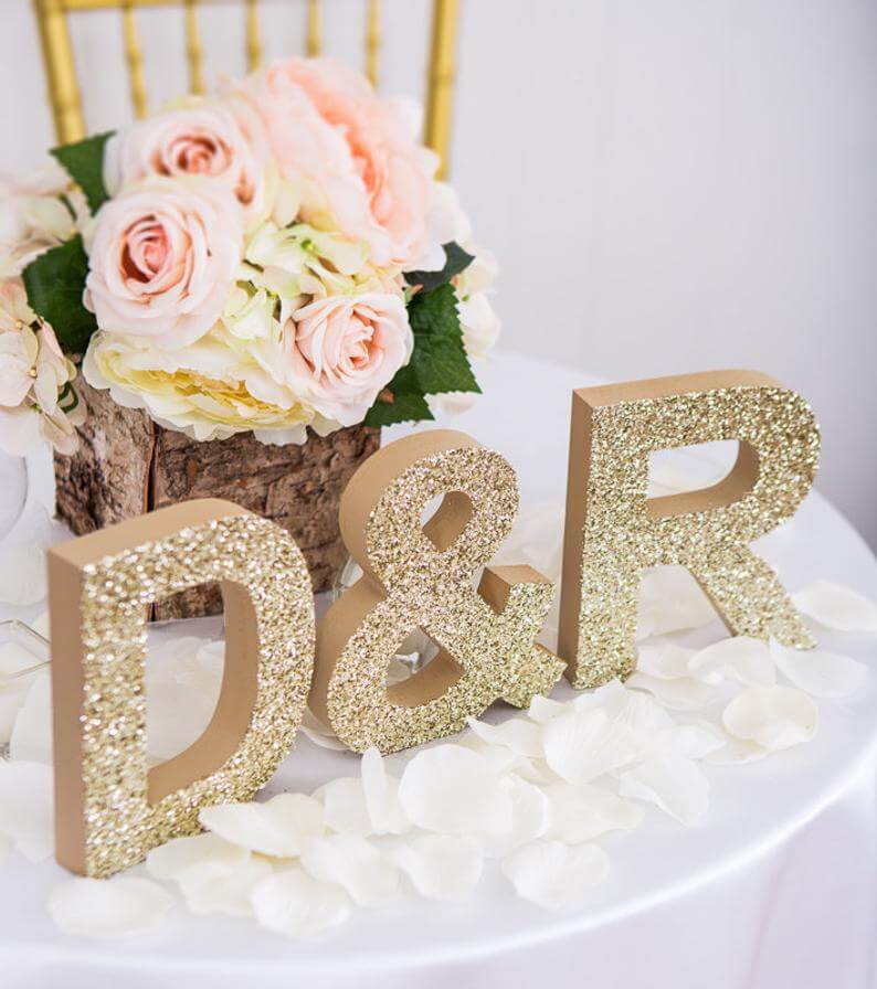 Freestanding Custom Initials Tabletop Sign