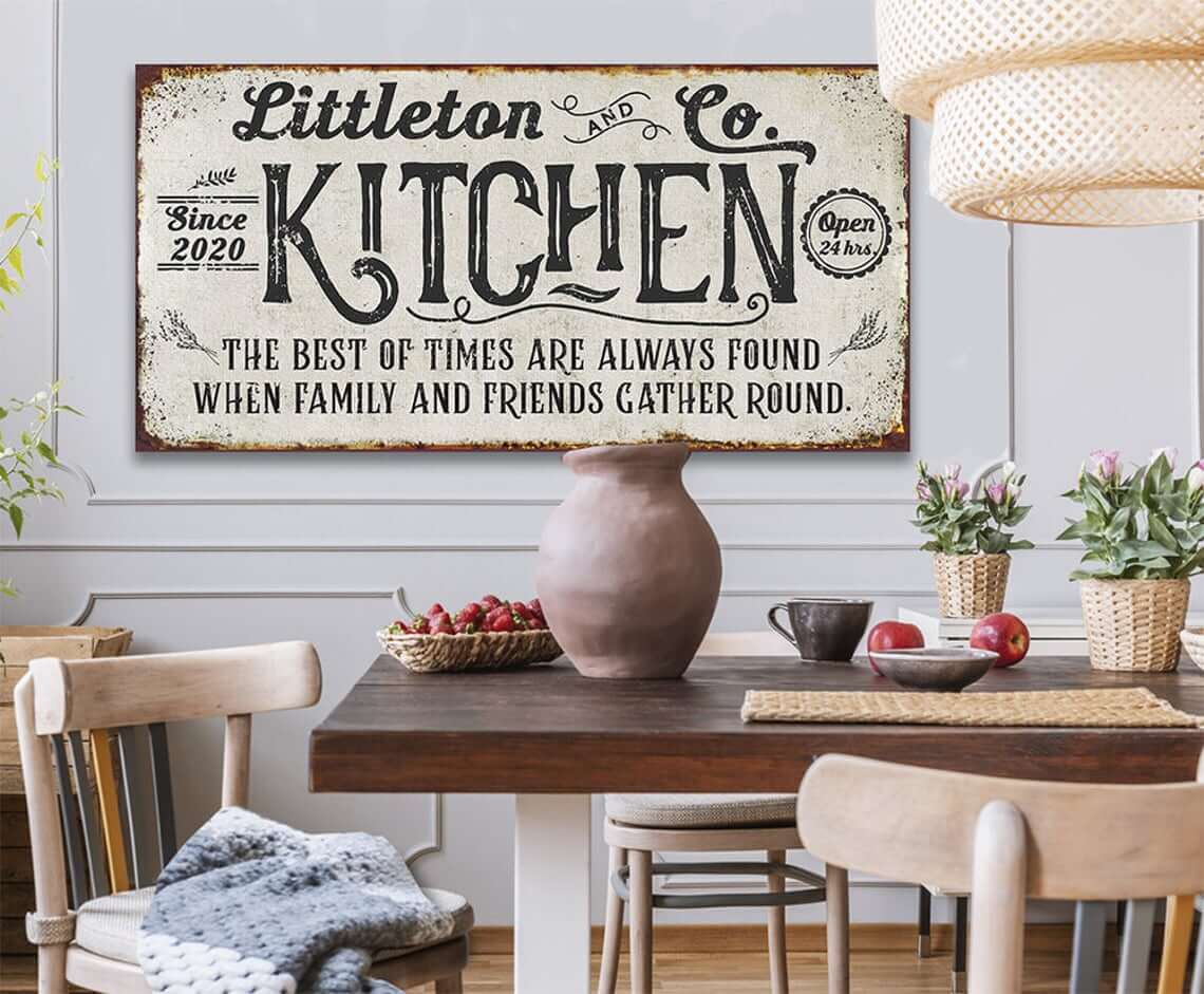 Gather Round Personalized Kitchen Sign