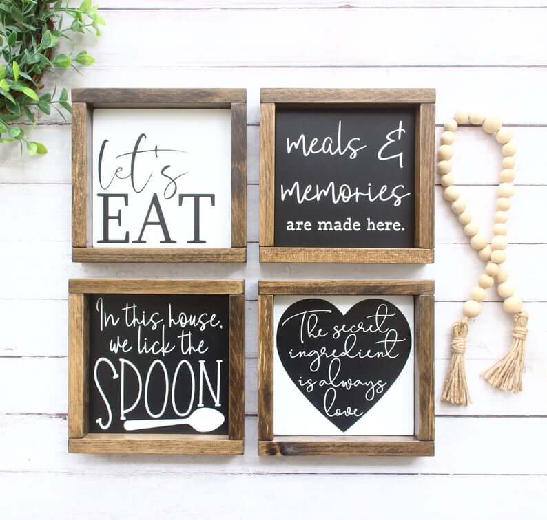 Fun Sayings Black and White Square Signs