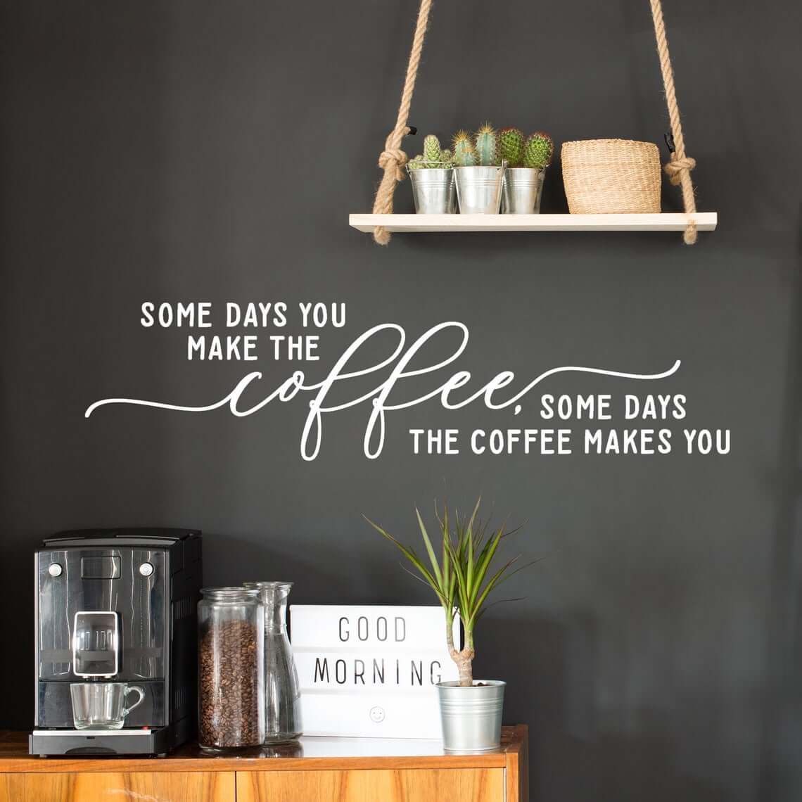 Vinyl Lettering Coffee Bar Styled Kitchen — Homebnc