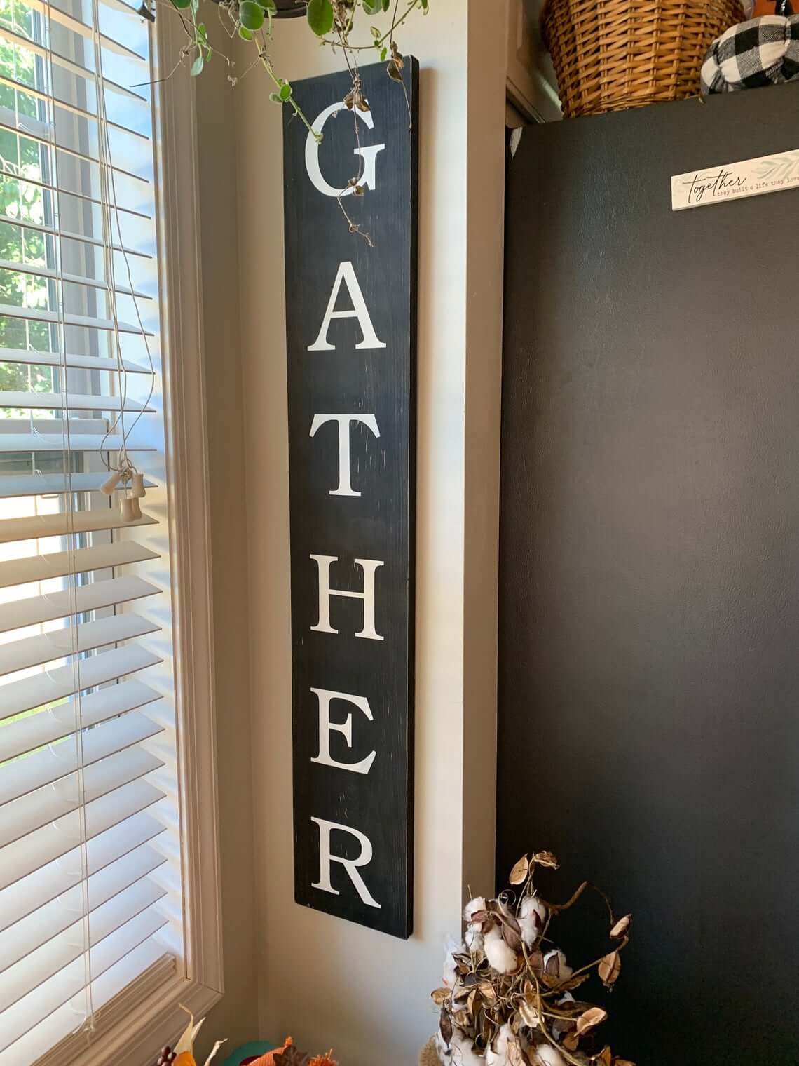Classic Black Gather Sign for the Home