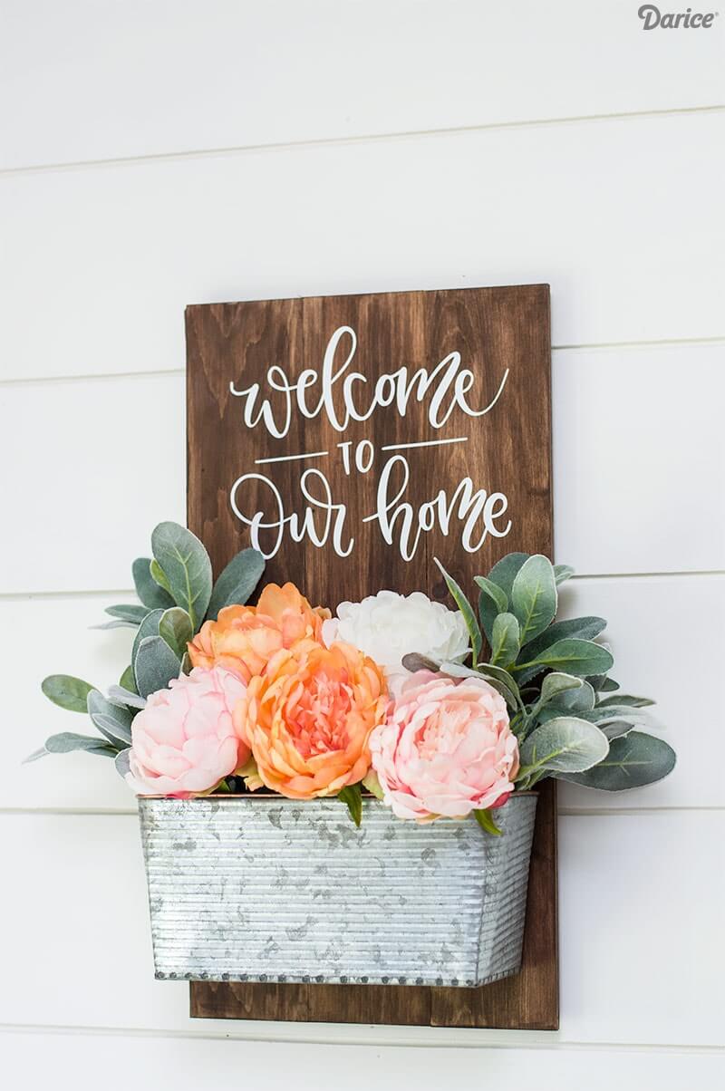 A Beautiful Flowery Welcoming Sign