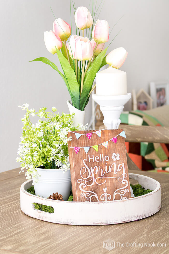 Round Rustic Serving Platter Centerpiece Display