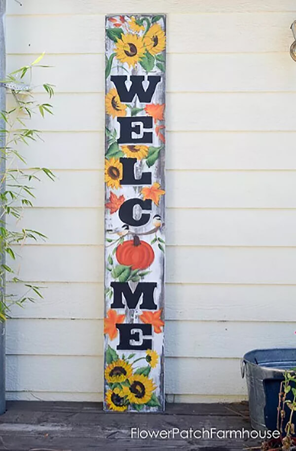 Vibrant and Colorful Seasonal Welcome Sign