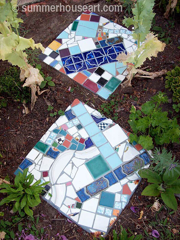 Pique Assiette Stepping Stone Mosaic Art