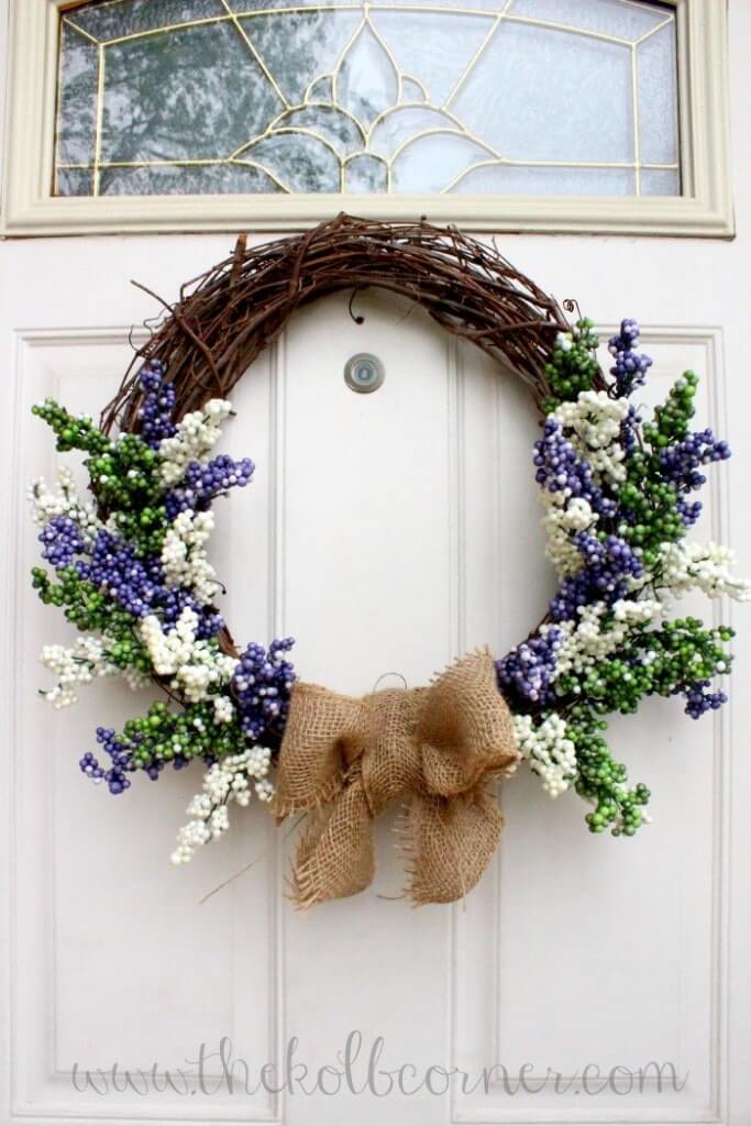 Spring Berry and Burlap Wreath