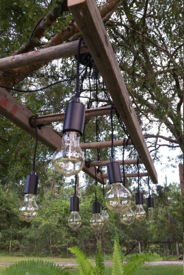 Vintage stege hängande glödlampa sträng
