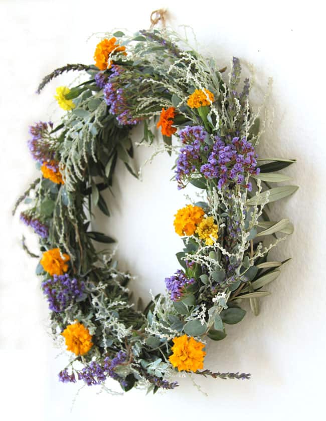 Couronne de Fleurs Sauvages Séchées de Forme Ovale BRICOLAGE