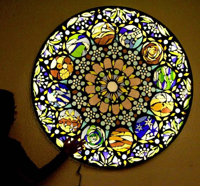 Stained Mosaic Glass Wall Light