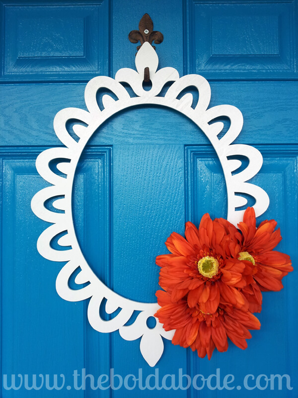 DIY Gerber Daisy Framed Art Wreath