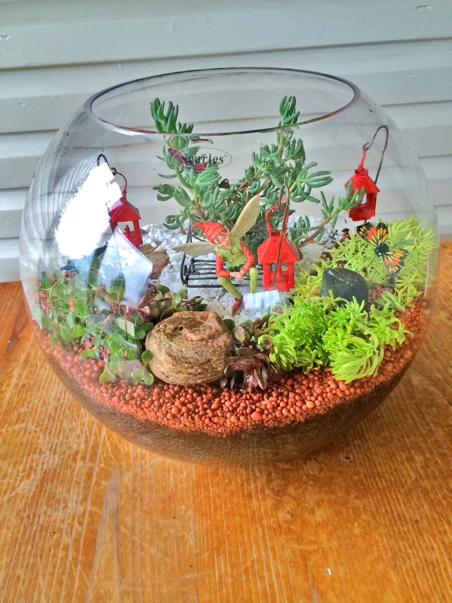 Glass Fishbowl Fairy Garden Terrarium