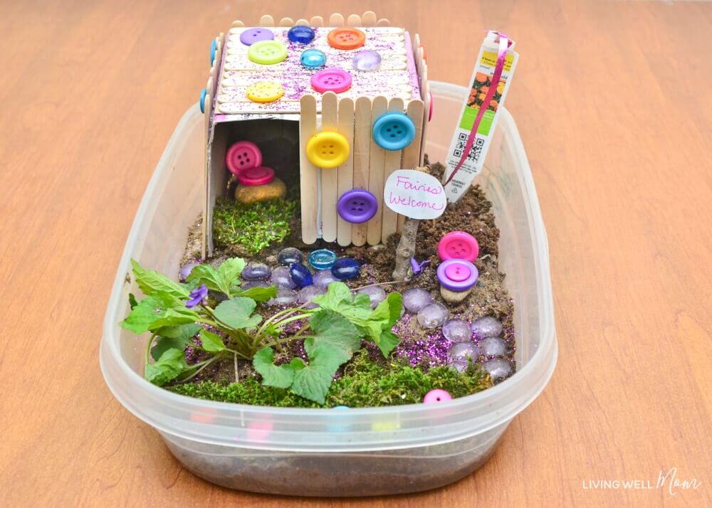 Children's Tupperware Fairy Garden Cabin