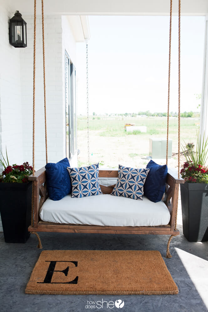 Tranquil Homemade Rocking Porch Swing