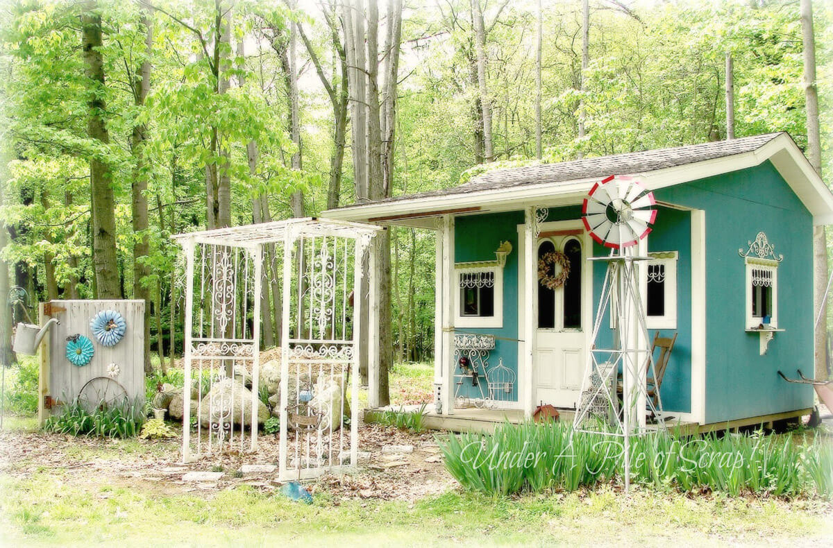 Scrolled Metal Screen Doors Trio Turned Arbor