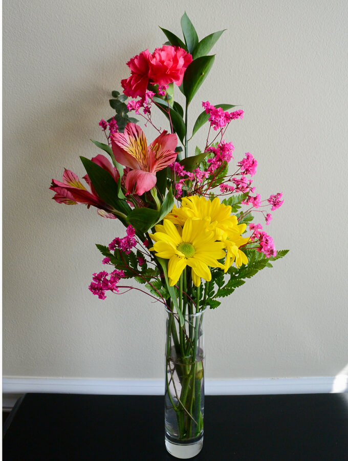 Bold and Bright Yellow and Pink Arrangement