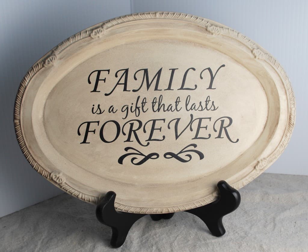 Antiqued Family is Forever Decorative Display Tray