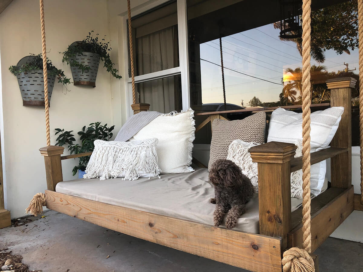 Cedar and Rope veranda Bed Swing