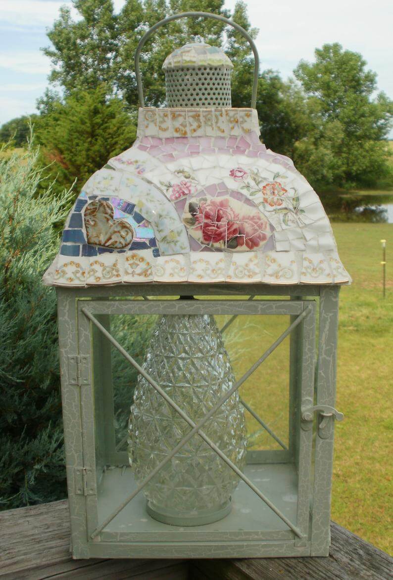 Upcycled Chic Mosaic China Lantern